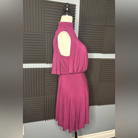 Rachel Pally Mock Turtle Neck Maroon Jersey Dress - Picture 2 of 6